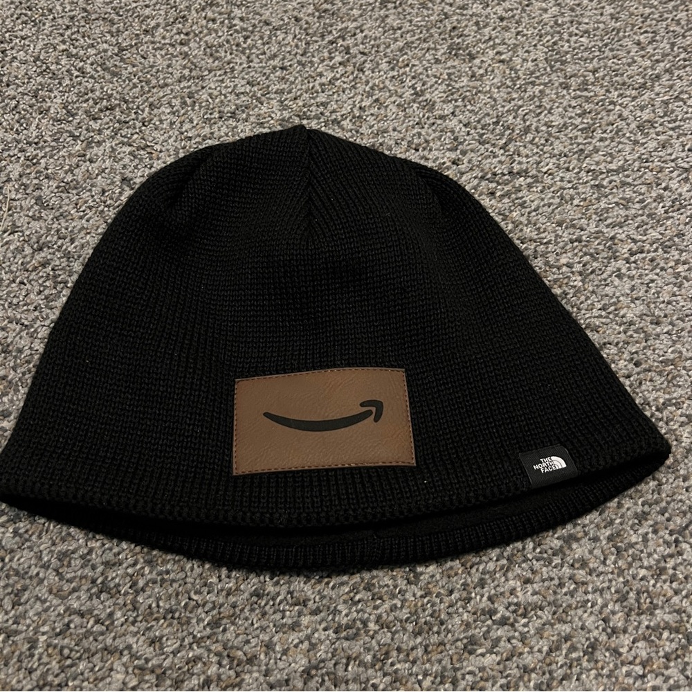 Amazon Beanie Mens Black Knit Lined‎ Hat North Face Employee Workwear Uniform
